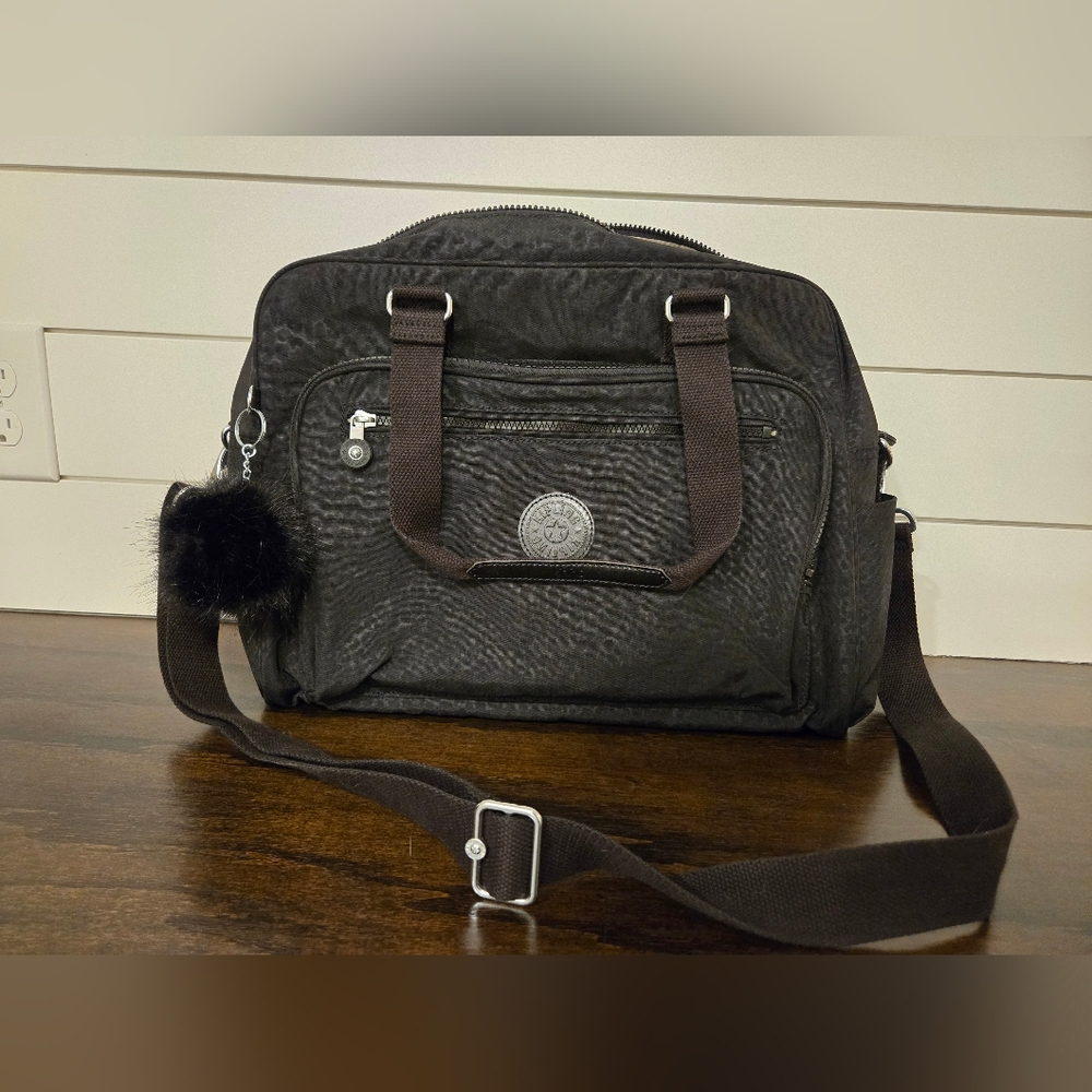 Kipling Black Leopard Diaper Bag/Tote Bag